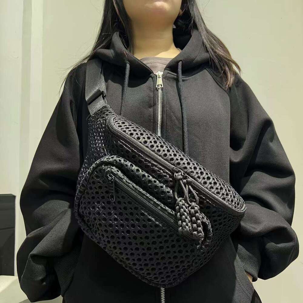 Women's bag crossbody bag saddle bag fashionable mesh lightweight multi pocket portable and compact