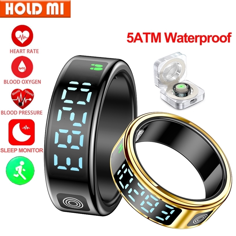 2025 SR08 Smart Ring Men Women LED Display Screen Heart Rate Blood Oxygen Monitoring 5ATM Waterproof Multi Sports Modes Gift 250603