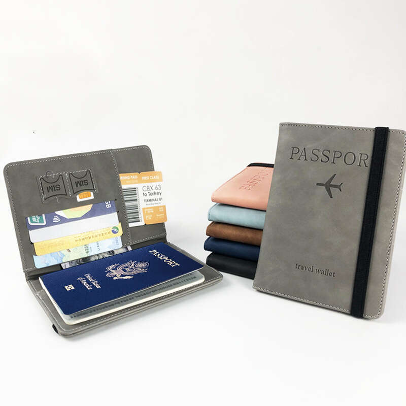Passport Holder PU Leather Ticket Protector Portable Fashionable Multi-Card Slot Travel Bag