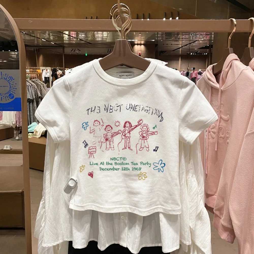Short-sleeved T-shirt for boys and girls summer casual pure cotton loose cartoon printed round neck half-sleeved thin style T250603