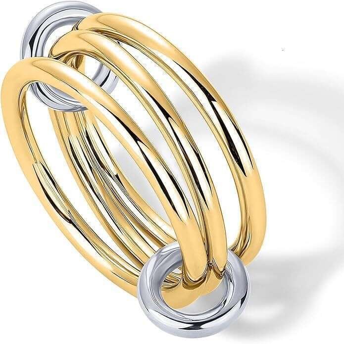 fashion niche temperament creative personality stainless steel multilayer diamond ring for women layered wear