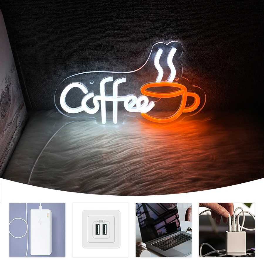Coffee Neon Sign Coffee Cup LED Sign with USB Power Supply Light Suitable for Coffee Shop Business Decor Coffee Lovers Gifts. XJ250602