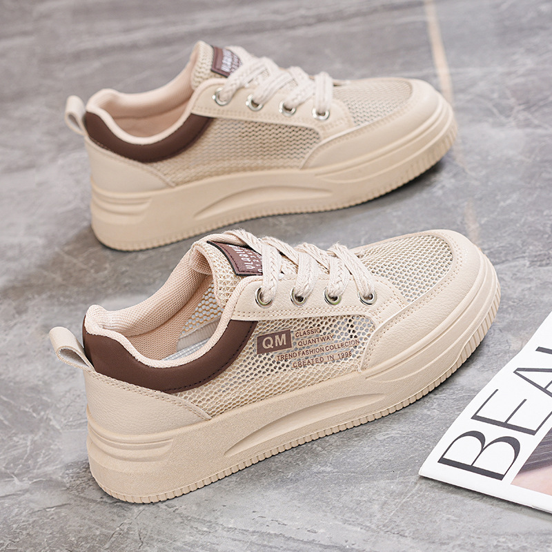 Women S New Summer Single White Shoes Casual Shoes Breathable Thin Flat Versatile Casual Mesh Sports Sneakers Ddmysaturn