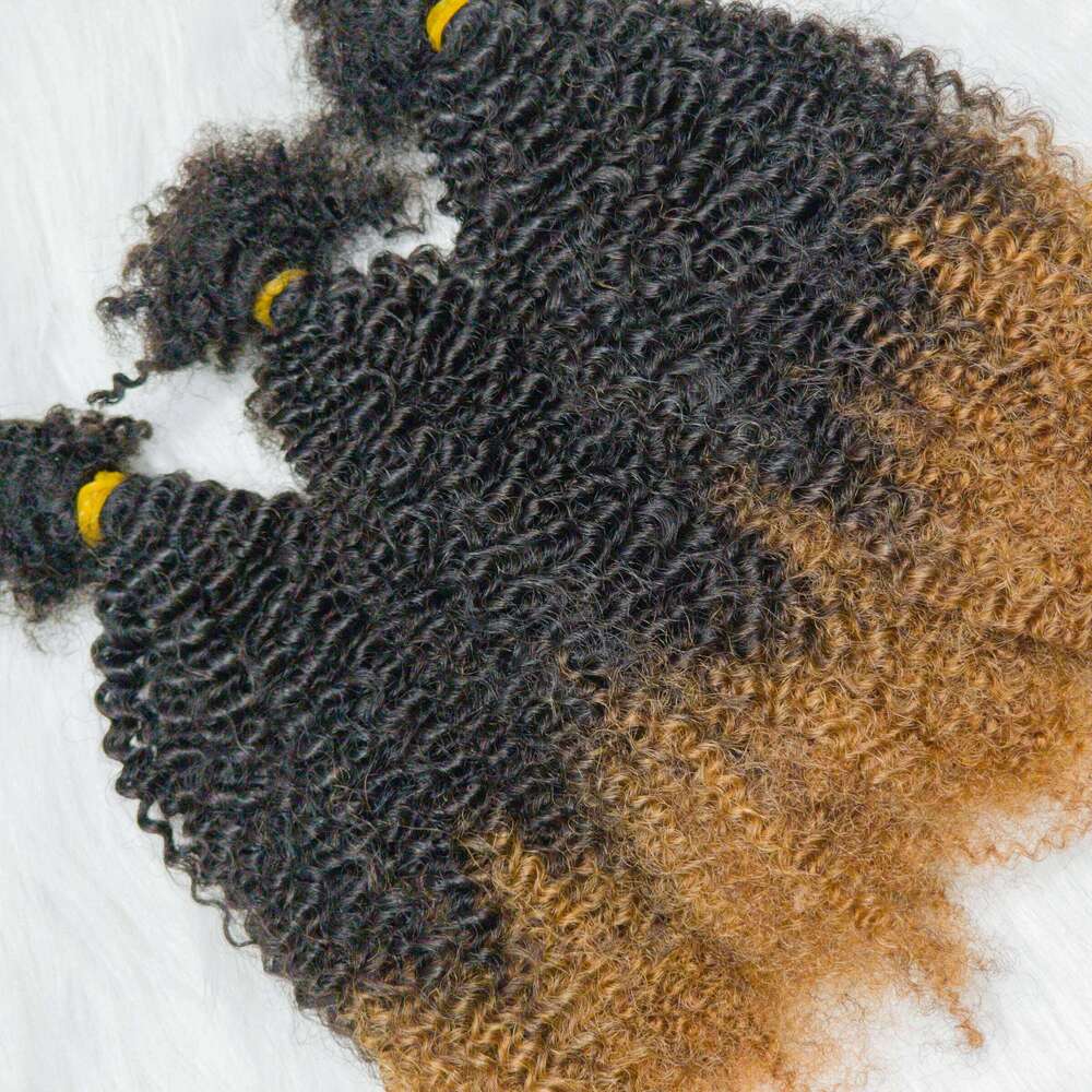 16Inch Afro Kinky Curly Extension Braid Raw Virgin Unprocessed Bulk No Weft 100% Human Hair Bundles for Locs Braids