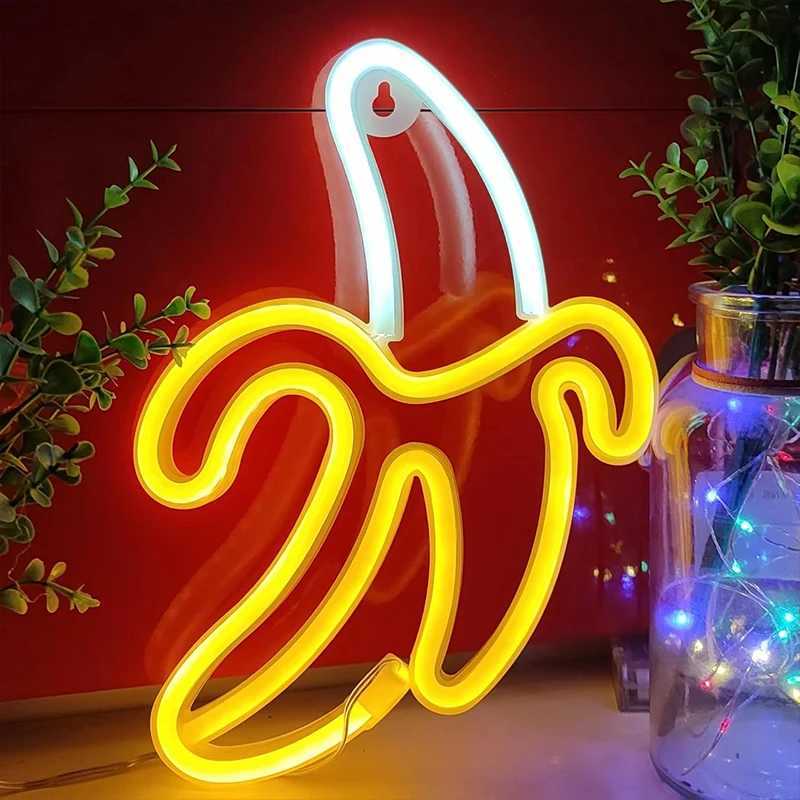 Banana Shaped LED Neon Sign USB or Battery Dual Power Wall Hanging Decorative Light for Bedroom Birthday Party Wedding Gift XJ250602