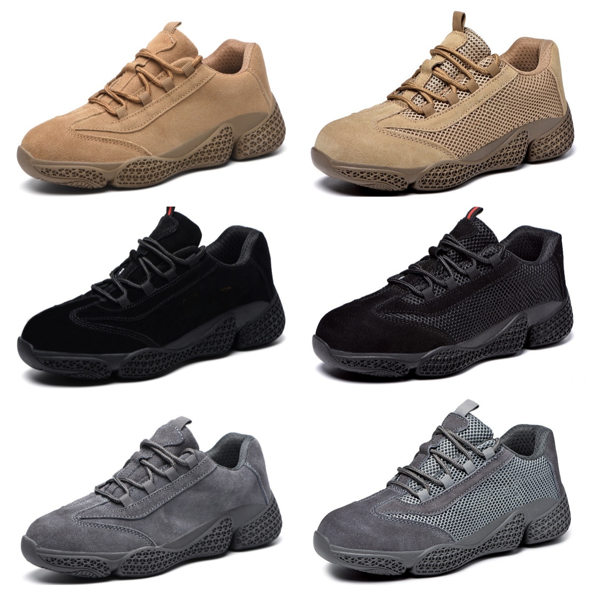 Outdoor shoes mens sneakers labor protection shoe breathable elastic lightweight anti smashing wear resistant insulated antiskid stabb resistant train