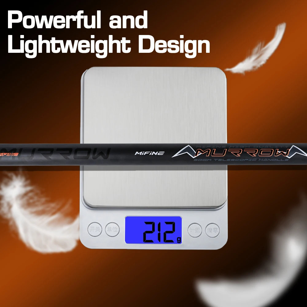MIFINE MURROW Telescopic Fishing Net Rod 2M Carbon Ultra Light Portable Landing Pole for Lakes Sea Accessories 250530