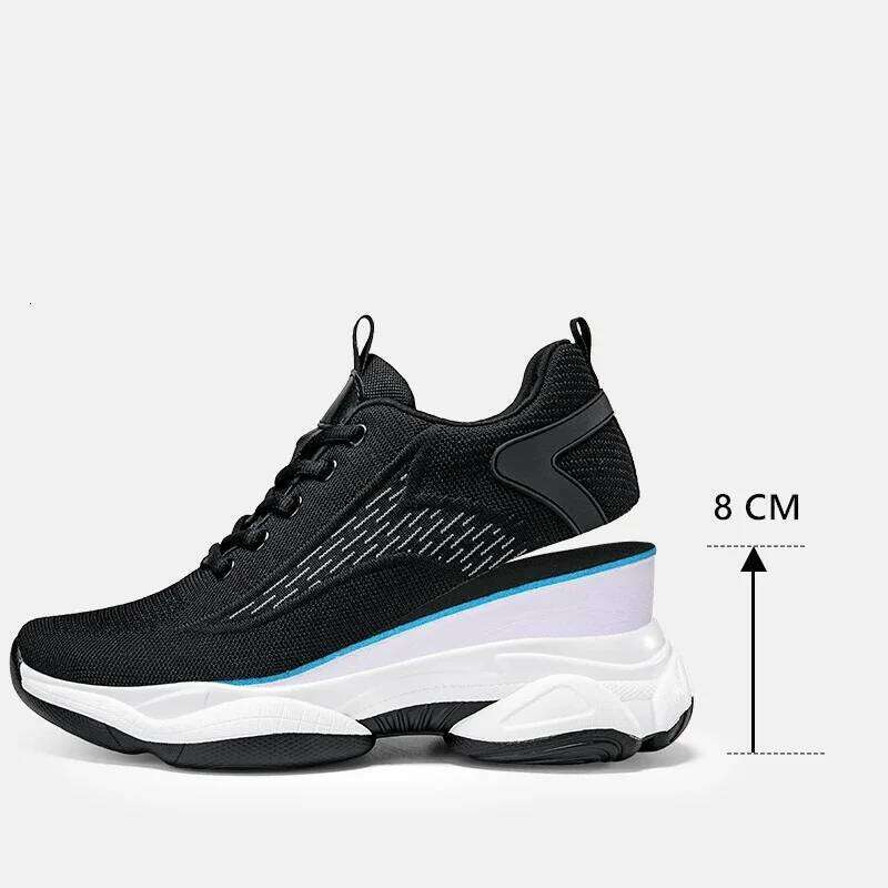 Summer Lift Sneakers Men Elevator Height Increasing for Man Insoles 8CM Hidden Heels Sports Inner Heightening Shoes