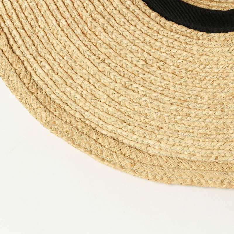 USPOP New Summer Sun Hats for Women Vintage Hand-Woven Raffia Hats Wide Brim Lace-Up Straw Hats Collapsible Beach Hat W250602
