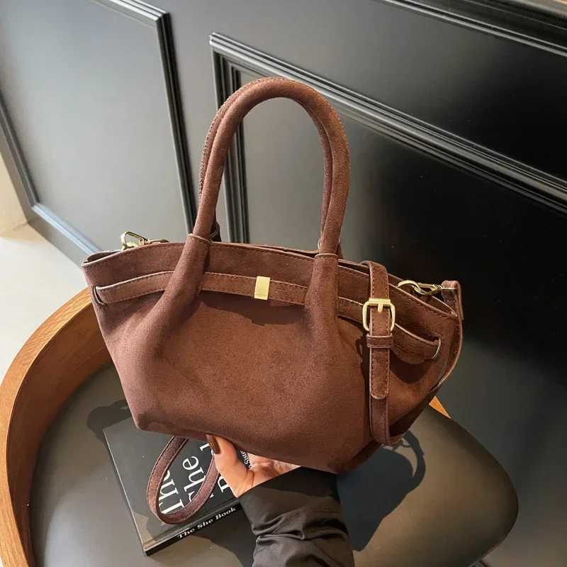 Handbag Buckle Decorative Design Solid Faux Suede Large Capacity Hasp Casual Tote 2024 Hot Sale Bags for Women Bolsas Femininas W250602