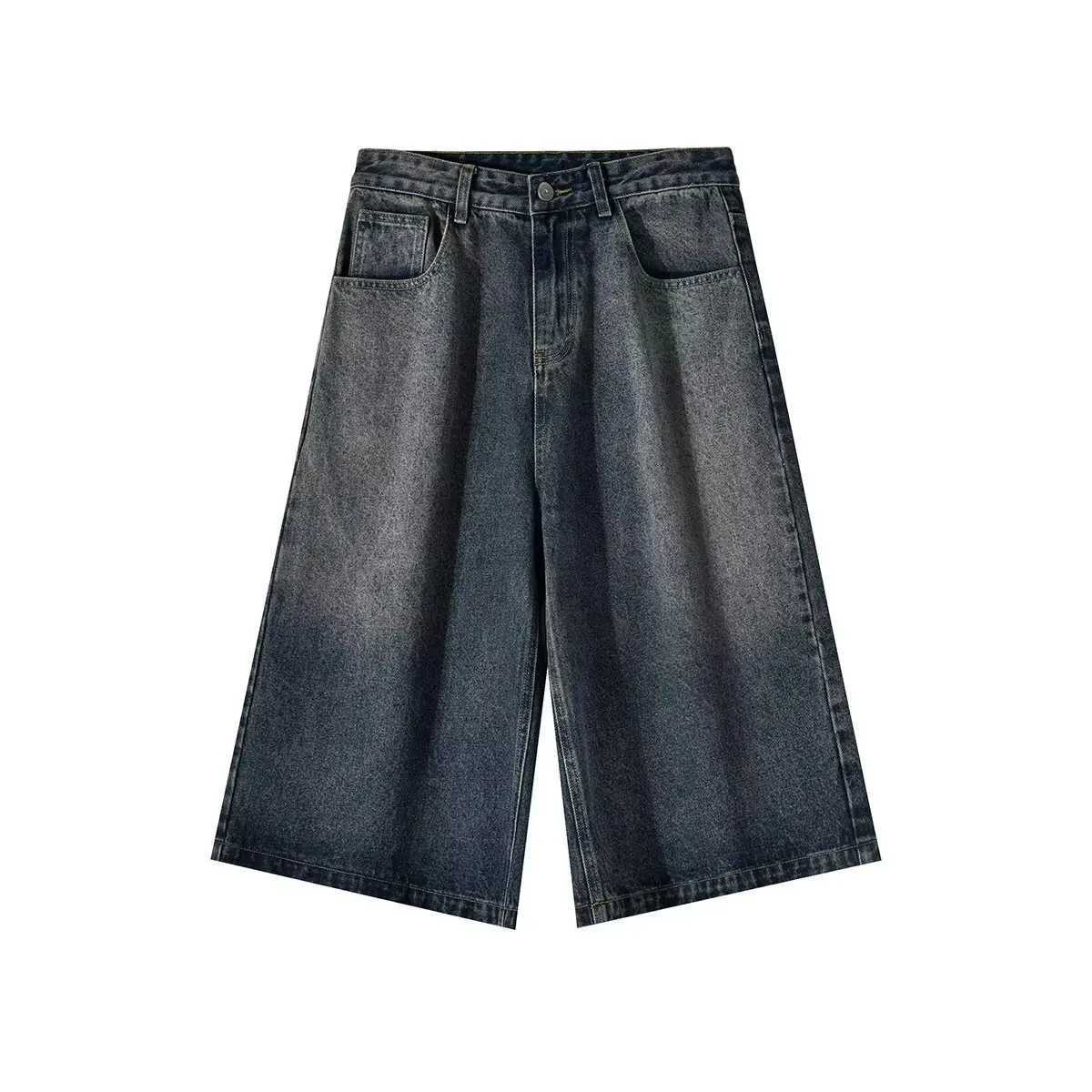 Wide-leg Seven-point Denim Shorts Mens 2025 Summer New High-end Fashion Brand Straight Casual Pants Man Jeans Y2k Clothes Baggy T250603