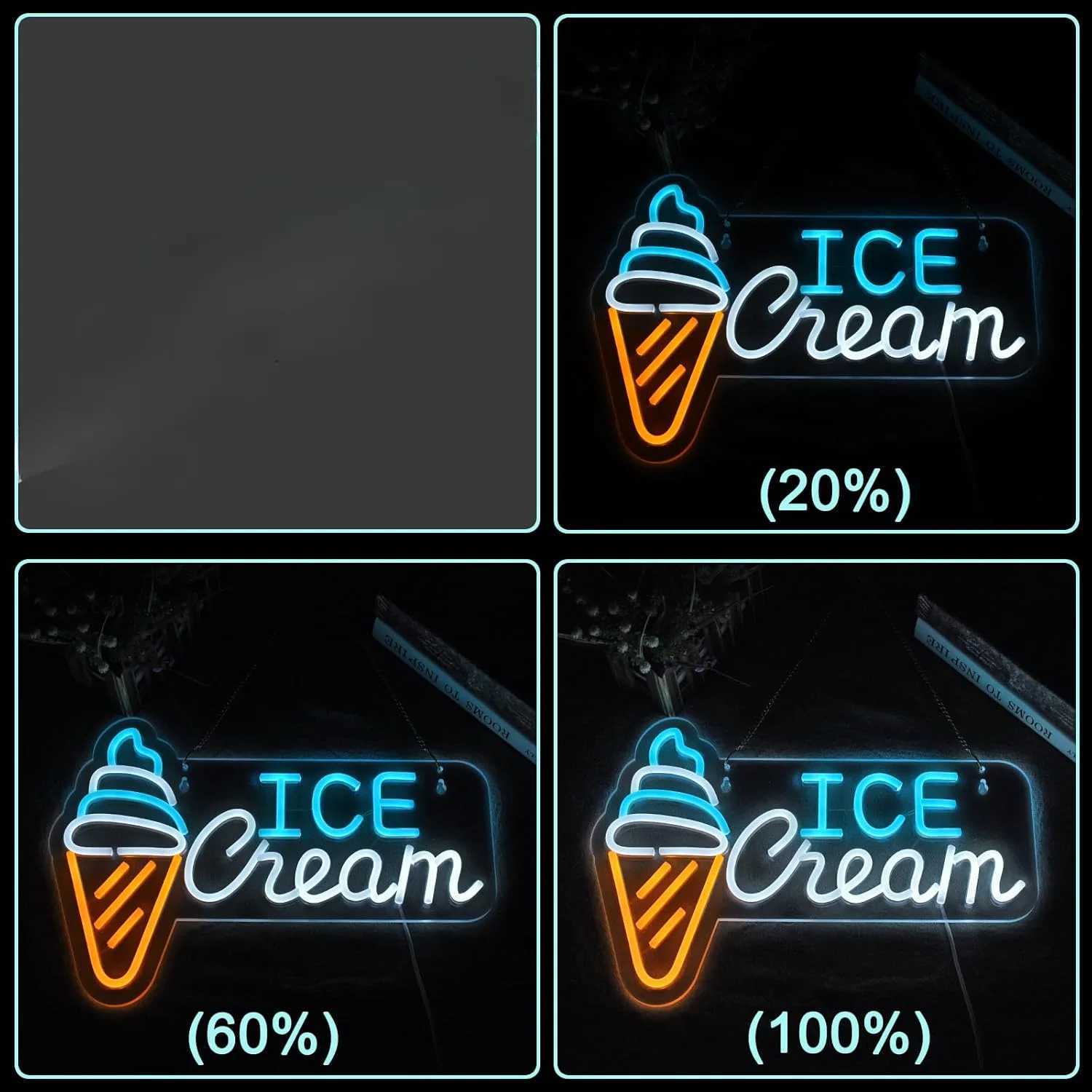 Ice Cream USB Powered LED Neon Sign Neon Light Wall Decor for Room Decoration Ice Cream Shop Drink Shop Bar Party Cafe Gift XJ250602