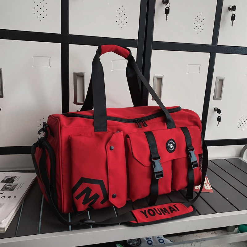 Outdoor Trendy Color-Block Multifunctional Travel Dry and Wet Separation, Fashionable Gym Bag with Shoe Compartment, Large Capacity Backpack