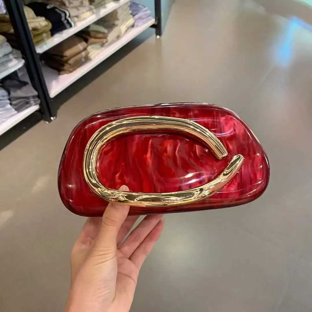 Luxury Designer Metal Handheld Women Handbag Shimmer Acrylic Shell Bag Evening Bag Wedding Party Clutch Purse Shoulder Bag W250602