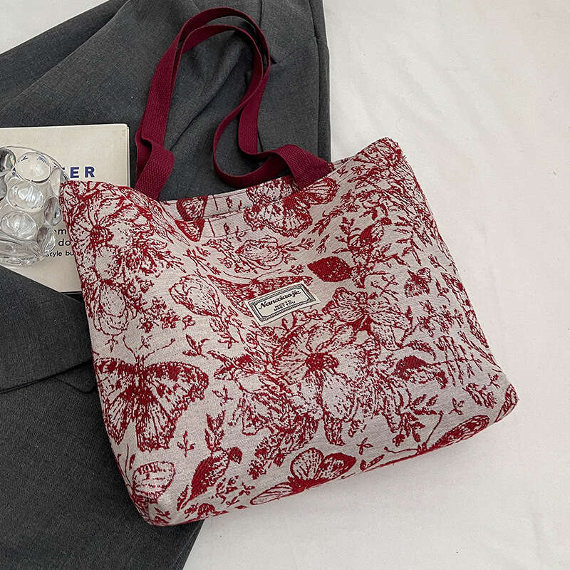 Large Capacity Shoulder 2025 New Canvas Ins Versatile Shopping Commuter Tote Bag for Women