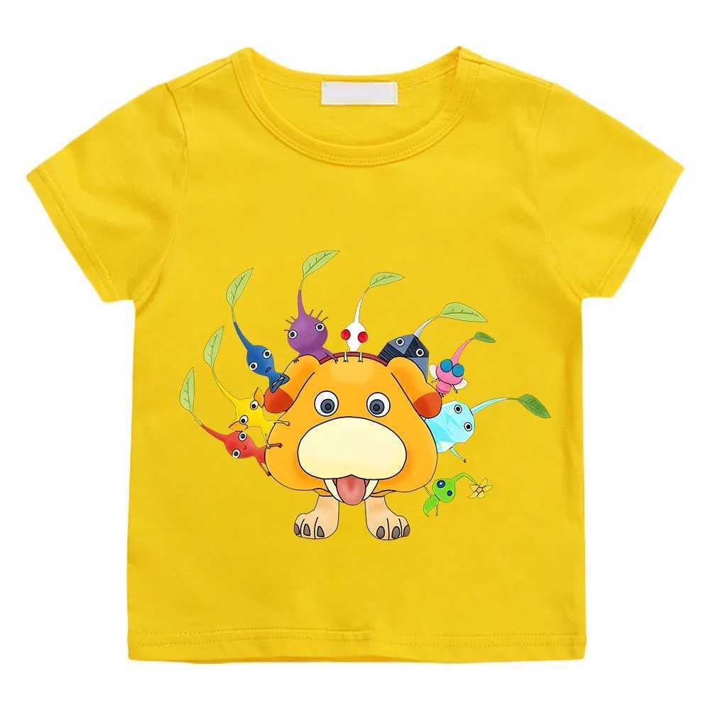 Pikmin Hot Sale Video Game Print Cartoon Kids T-Shirts Cute Funny Girls Clothes Summer Short Sleeve Baby Boys T Shirt Graffiti T250603