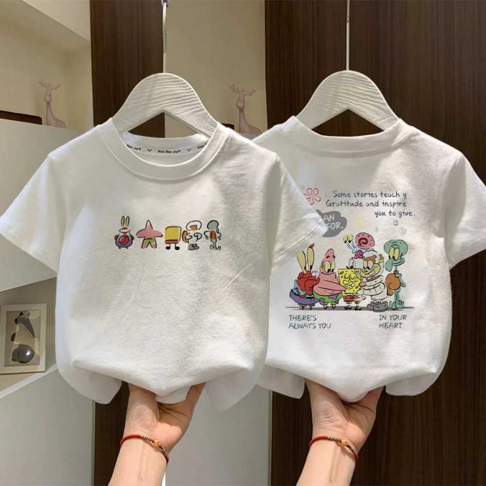 Childrens Short-Sleeved T-Shirt for Summer New Half-Sleeved T-Shirt for Medium and Large Boys and Girls Pure Cotton T250603