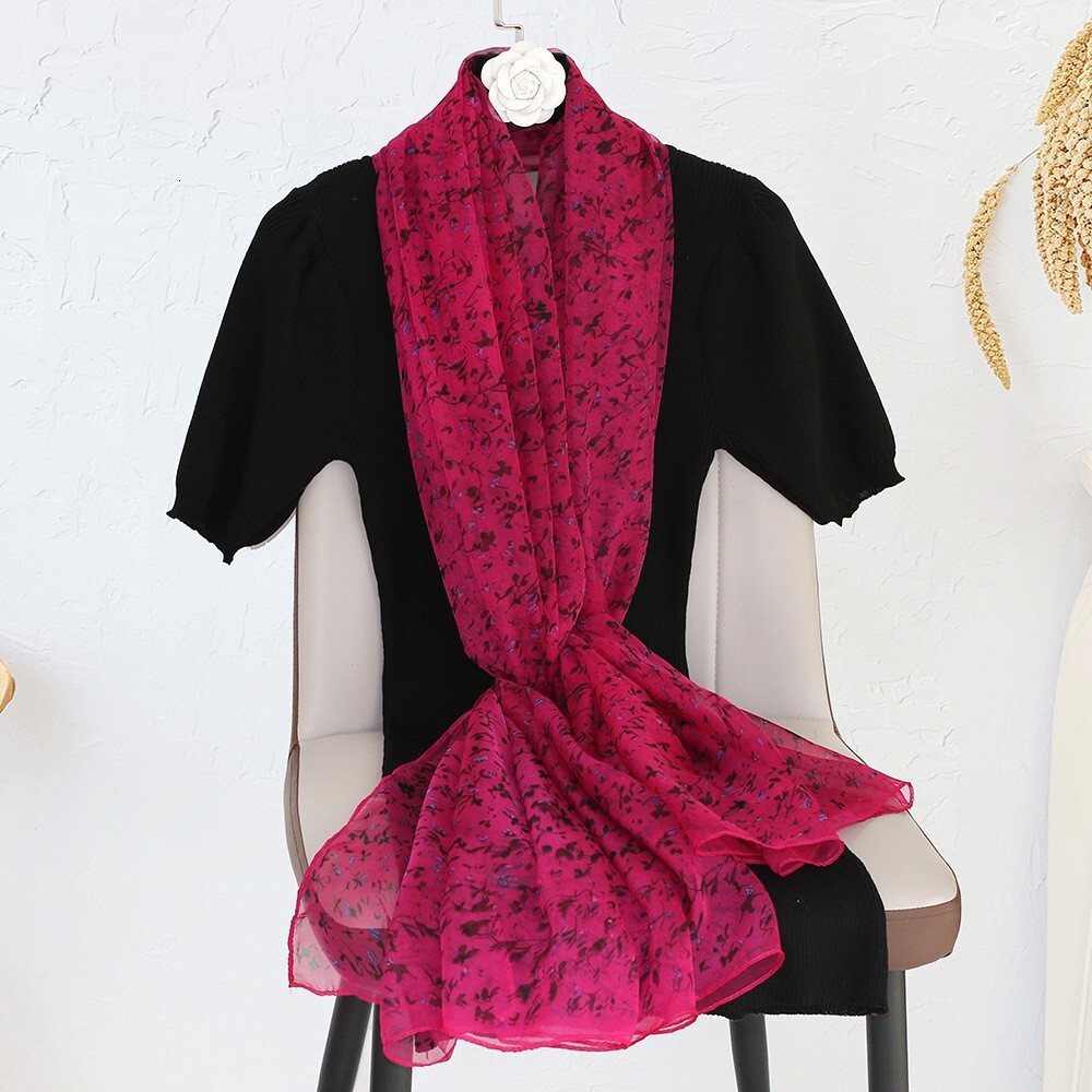 New Silk Cloud Pattern Starry Sky Korean Style Versatile Fashionable Gauze Sun Protection Stylish Shawl Thin Scarf Neck Warmer