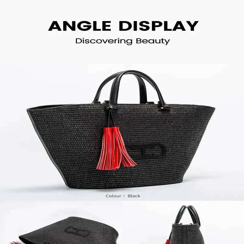 CH Large Capacity Brand Designer Women's Travel Tote Beach New Handmade Temperament Bucket Bag