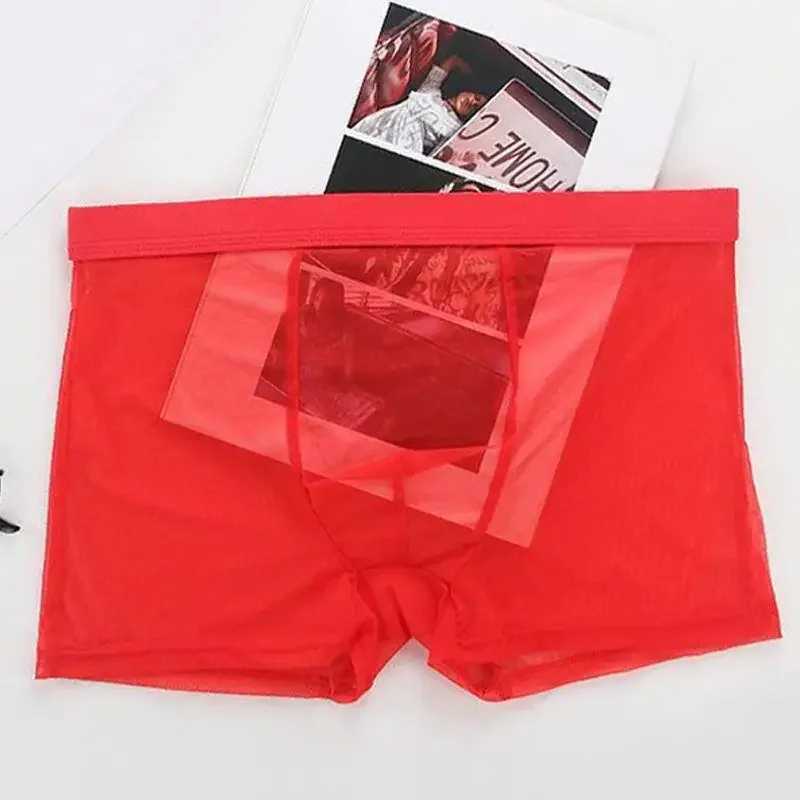 Mens Underwear Transparent Boxers Bulge Ice Silk See Through Underpants Sexy Briefs Low Waist Panties Lingerie Intimates W250603