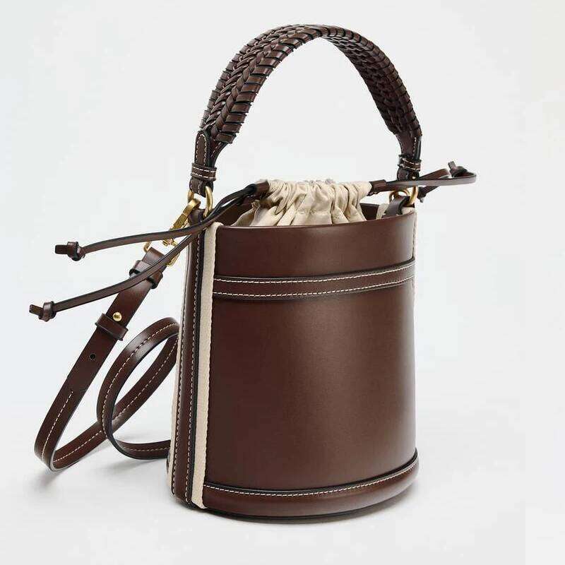 Fashion Bucket Bag Weave Handle Women Handbags Designer Pu Leather Shoulder Crossbody Bags Small Tote Purses 2025