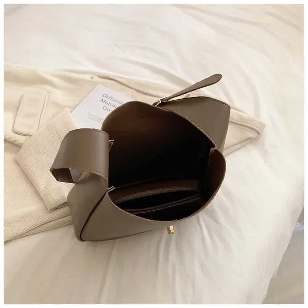 Vintage 2 PCS/SET Simple Solid Color Shoulder Bags for Women 2024 Leather Handbags and Purses Lady Designer Underarm Bag Bags W250602