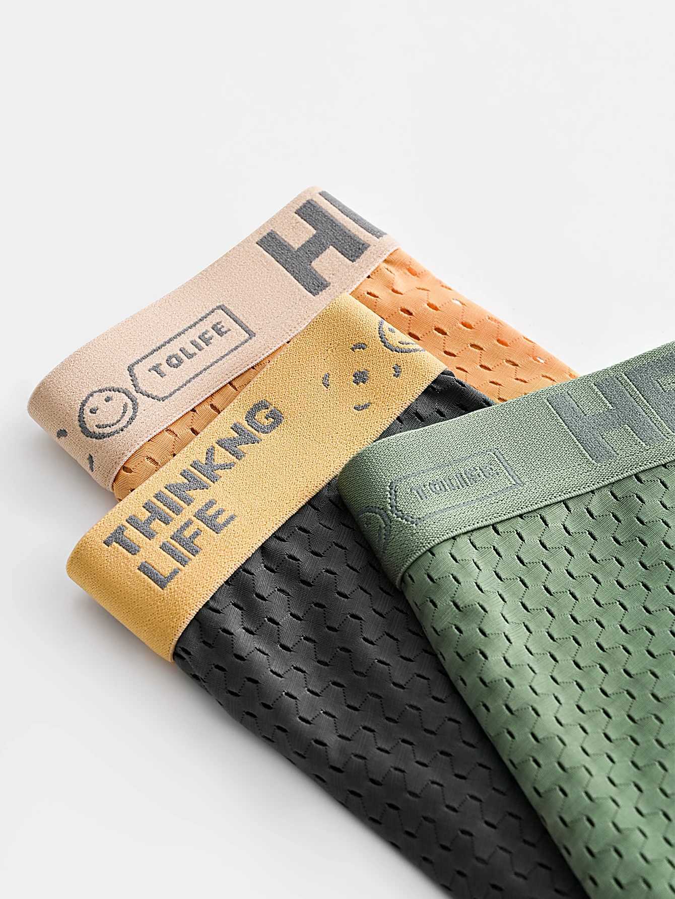 4 pieces of mens cool underwear mesh breathable and comfortable cool boxer briefs trendy and fashionable mens underwear W250603