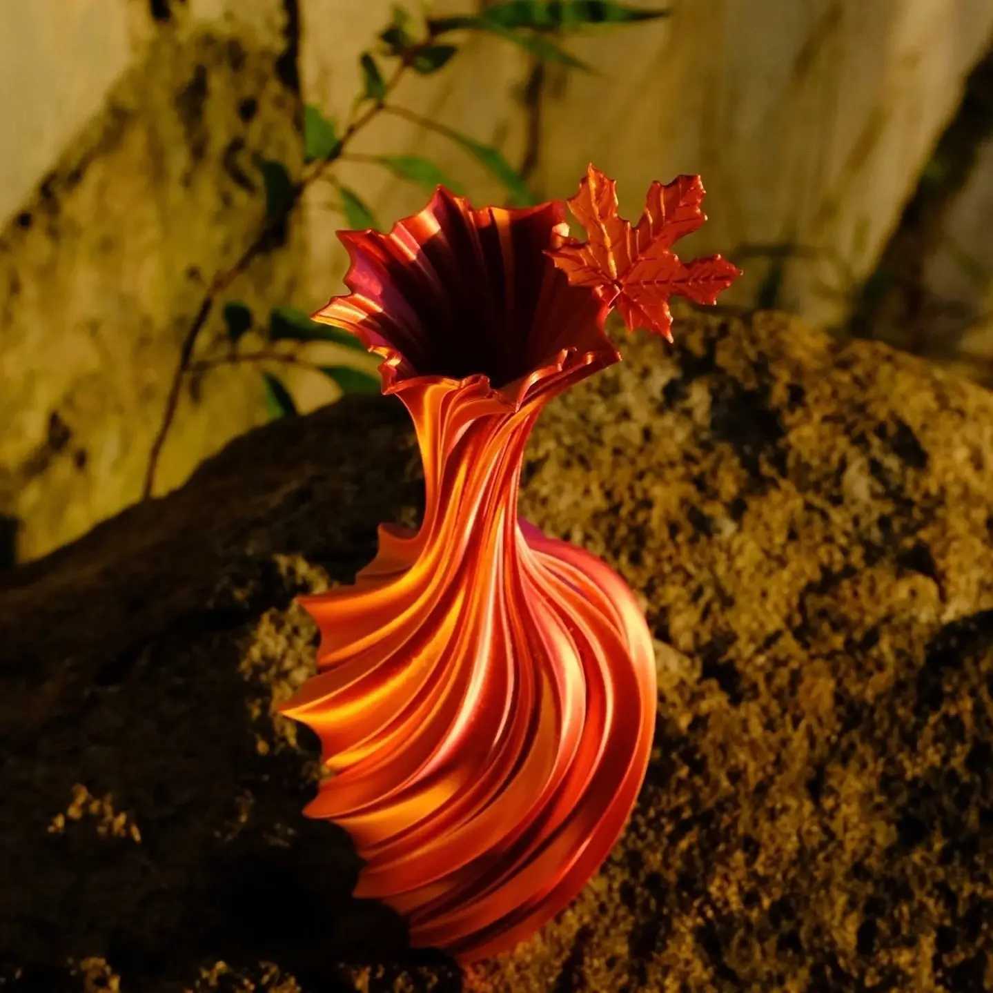 Art Plastic Vase Twisted Flower Vase Living Room Decorative Ornament Nordic Simple Ins 3D Printing Vase Home Decoration Y250603