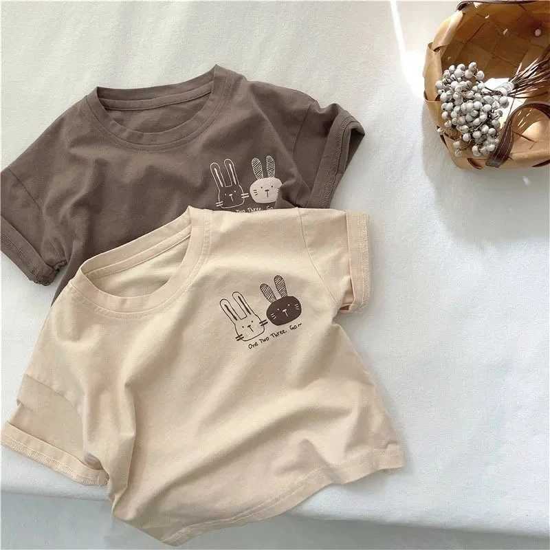 Child Costume Boys And Girls Short Sleeve Pure Cotton Tops New 2025 Summer Casual Loose Round Neck Base Shirt Thin Cotton T-shirt T250603
