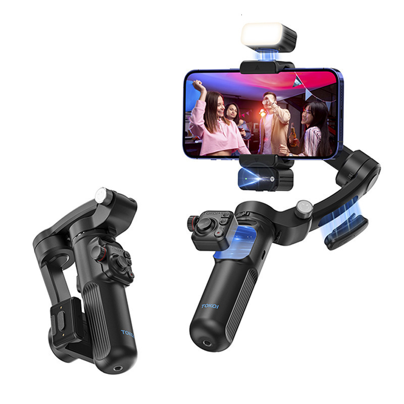 TOKQI Stabilizer M03 Multifunctional 3-Axis Gimbal Stabilizer Handheld Shooting AI Anti-Shake Mobile Live Streaming Follow-Up Shooting 241220