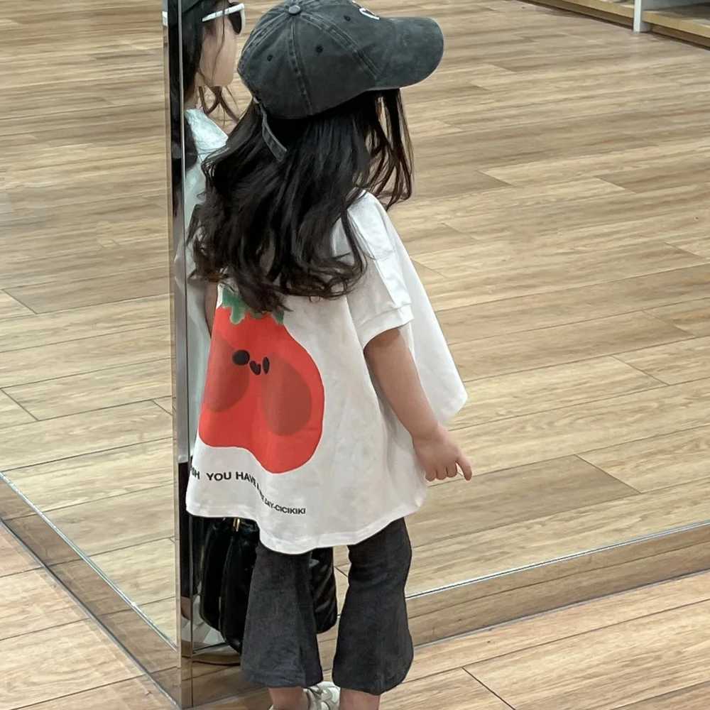 Trendy short-sleeved T-shirt for girls original pure cotton summer casual base outfit sweet and cool T250603