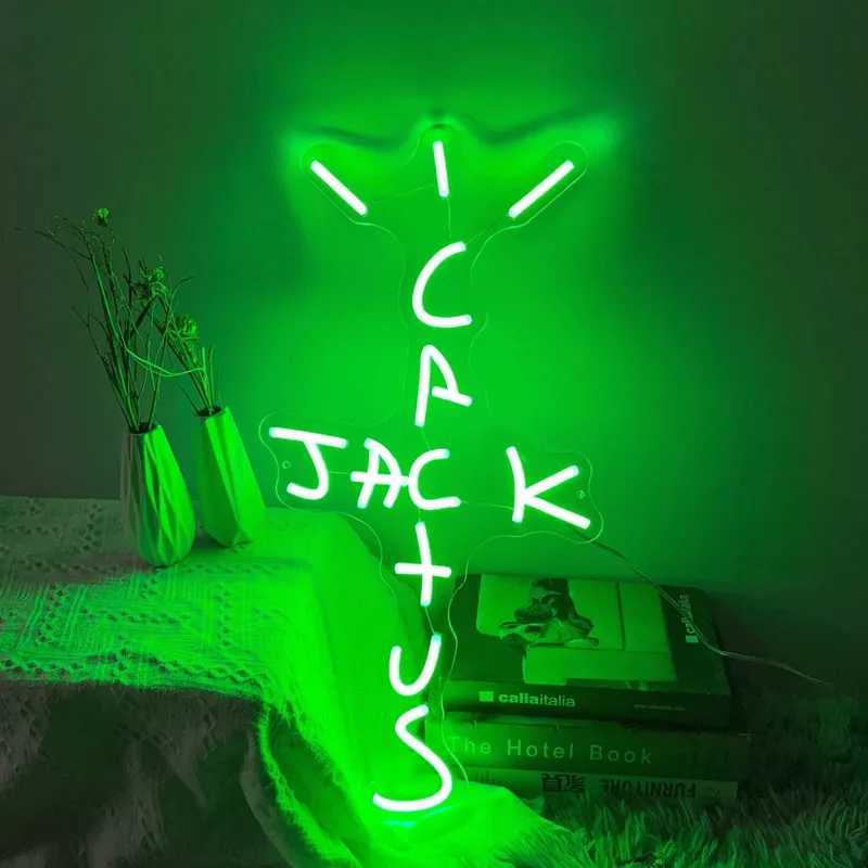 Cactus Jack LED Custom Neon Sign USB Light Room Decoration Neon Light Rap West Coast Bedroom Wall Decoration Bar Pub Party Decor XJ250602