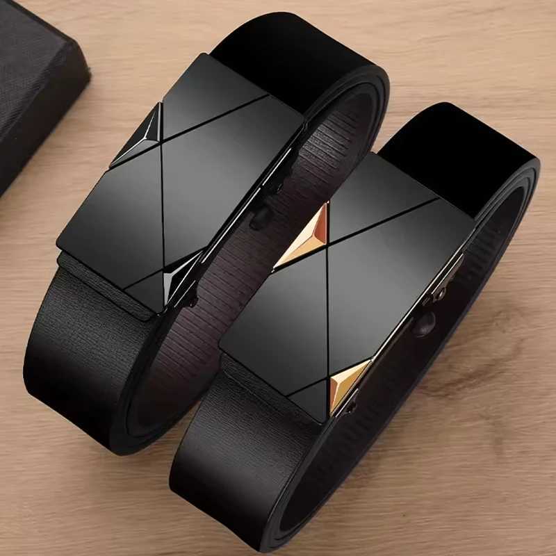 New Fashion Business Leisure Mens Belt Genuine Luxury Brand Automatic Buckle Ratchet Belt Pair With Pants Jeans For Ideal Gifts XJ250602