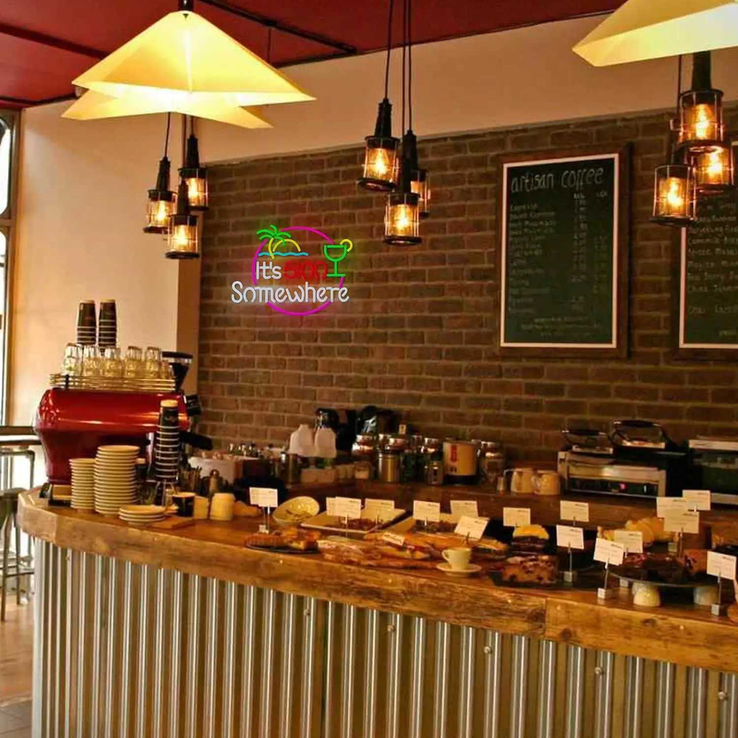 Its 5 00 Somewhere Neon Sign Bar Entertainment Room Wall Party Birthday Bedroom Nightstand Decoration Favors XJ250602