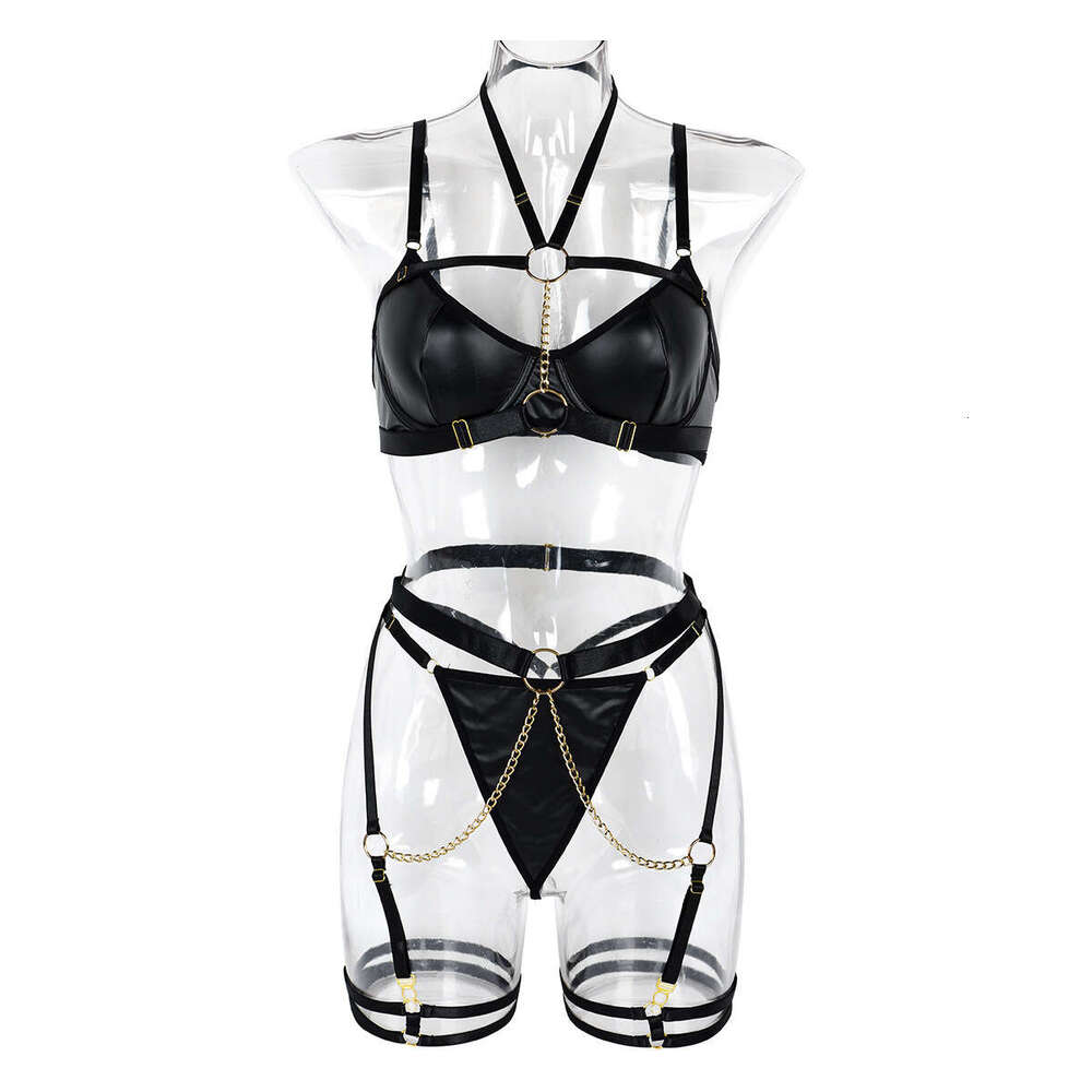 Spell Lingerie Porn Suits Soft Leather Chain Splicing Sexy Women S Lingerie Set Sexy Lingerie
