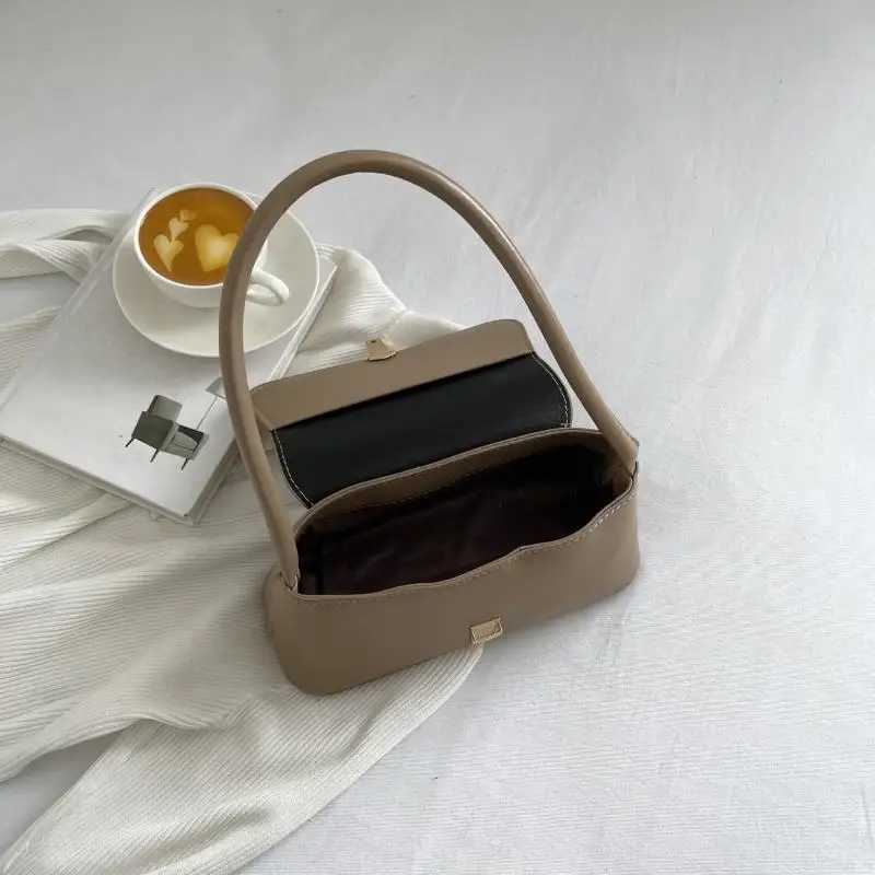 Womens Shoulder Bag Handbag Retro Underarm Bag Fashion Simple Solid Color New Hand Shoulder Bag Y250603