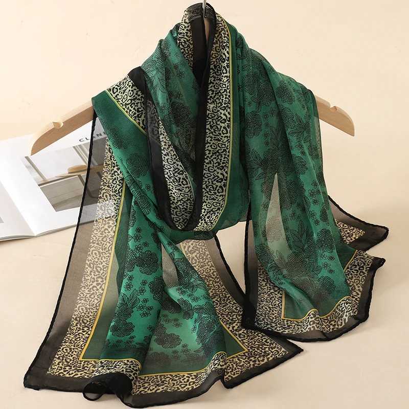 2024 New Print Chiffon Scarf Shawl Women Sunscreen Silk Scarf Turban Long Wrap Beach Travel Outdoor Accessories Trendy Headband W250602