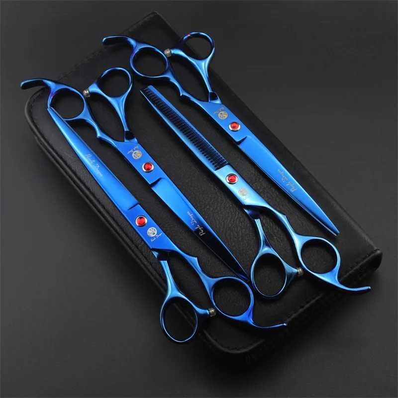 Purple Dragon 7.0 Inch Professional Pet Scissors For Dog Grooming High Quality Straight Thinning Curved Shear 4pcs/Set S2563