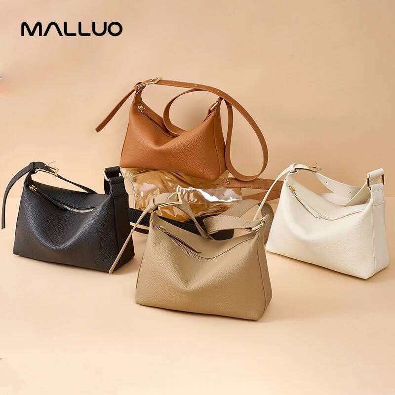 Cowhide Genuine Leather Dumpling Bag For Women Large Capacity Shoulder Crossbody Bags Trendy Messenger Handbag Armpit Purse