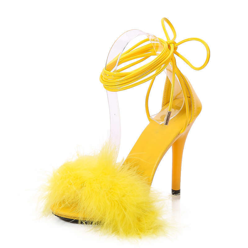 Super High Heels Maomao 35-43 Lace-Up Super High Heels 11Cm Nightclub Transparent Sandals Sexy Plus Size Shoes Platform High Heels