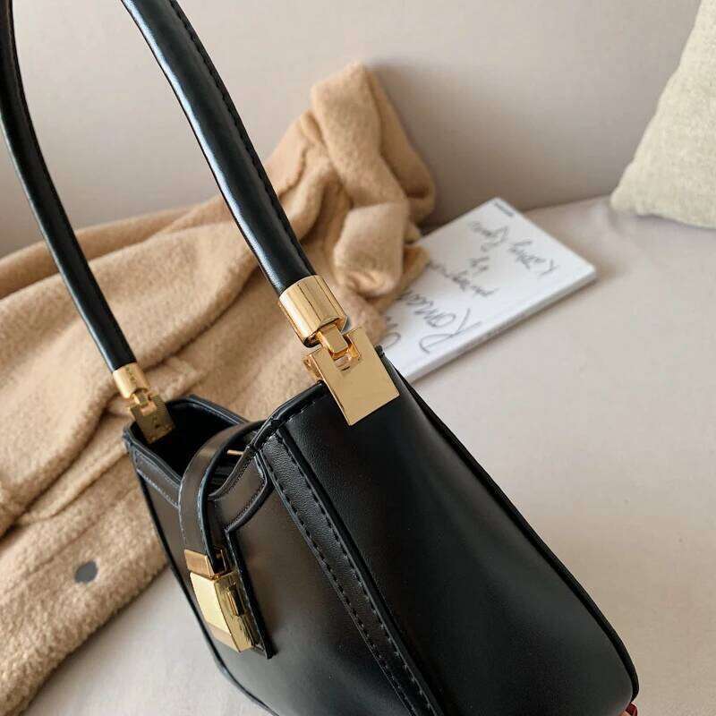 Women's Bags Designer MOODS Underarm Shoulder Bags For Women Pure Color PU Leather Metal Lock Armpit Saddle Bag Designer Purse And Handbag