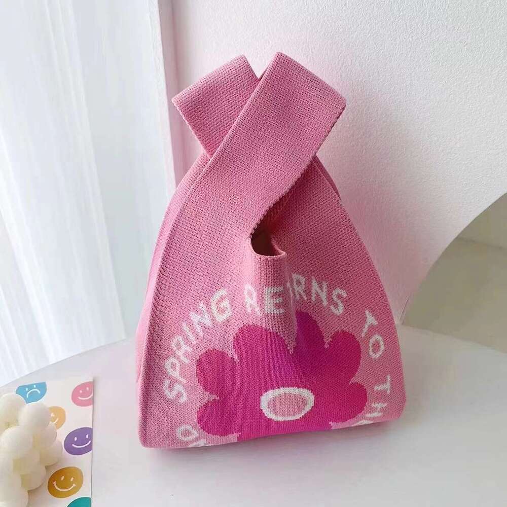New Trendy Fashion for Women Knitted Gift Woven Handbag Tote Handheld Bag