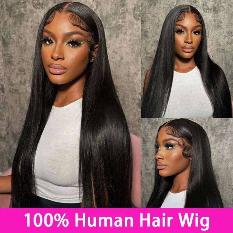 250Densit Bone Straight 13x6 360 Full HD Transparent Wigs Brazilian 13x4 Lace Front Human Hair Wig For Women