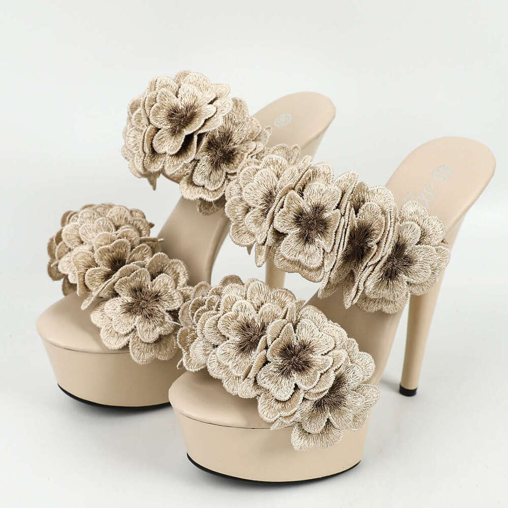 Super High Heels 8661-A5113cm15cm Ultra High Heels Stiletto Waterproof Platform Slippers Halloween Crystal Wedding Shoes Banquet Platform High Heels