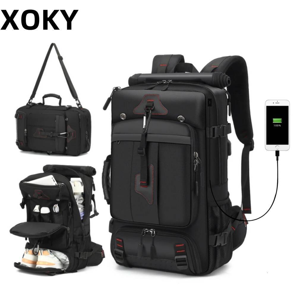 XOKY 80L Travel Large Capacity Multiple Storage Spaces Anti Theft Backpack with Dry Wet Separation 8106
