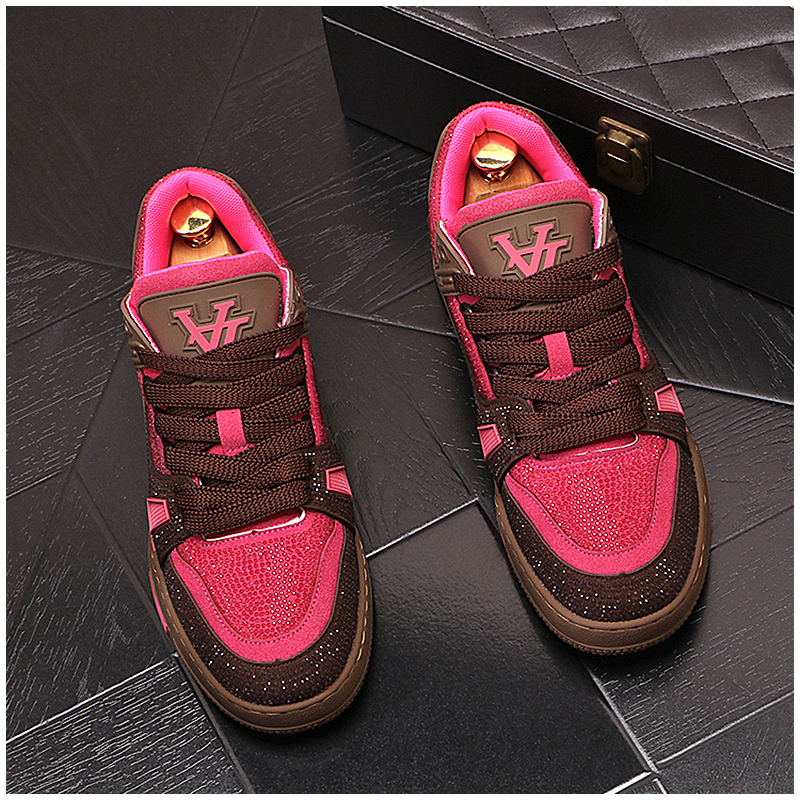 designer shoes 2025 Men's shoes trendy brand high - end sense rhinestone casual shoes design - oriented niche skate shoes fashionable and persona