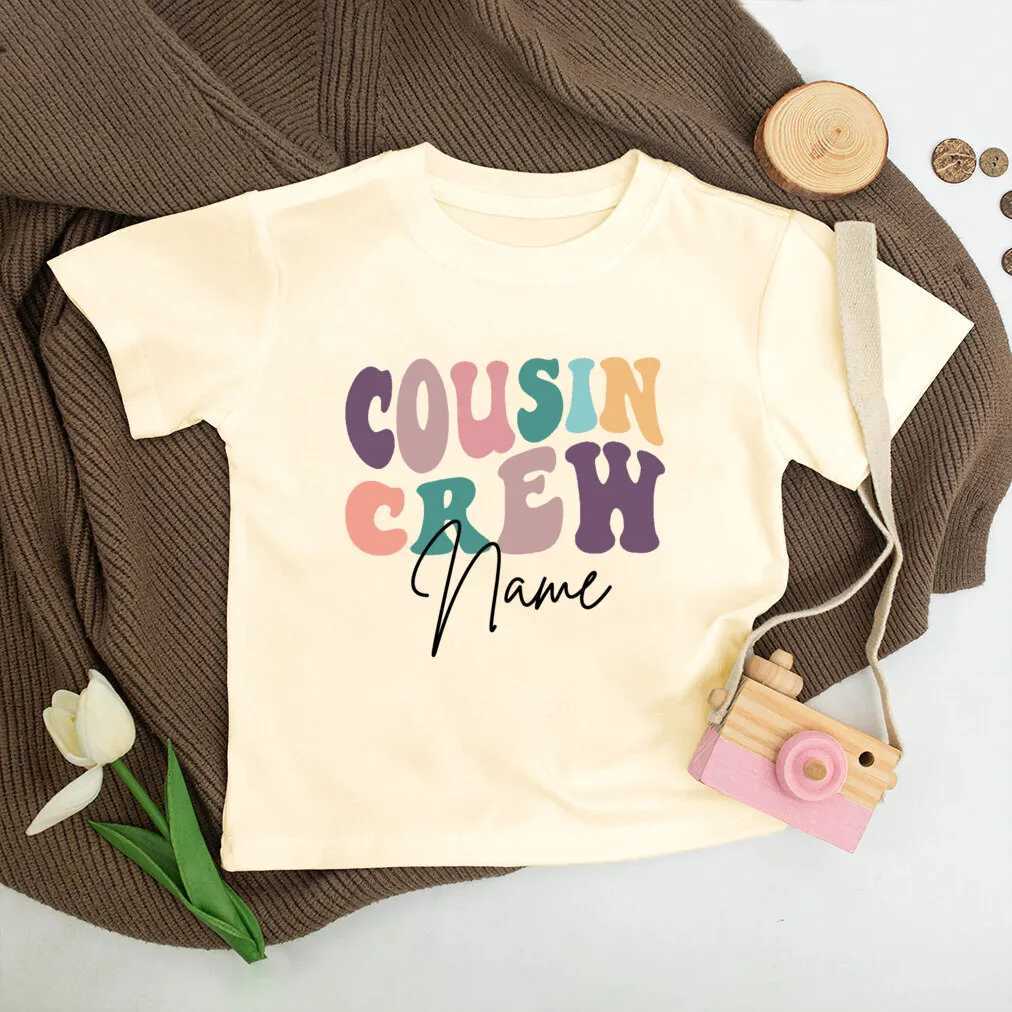Personalized Cousin Crew Kids Shirt Retro Custom Name Cousins Matching T-shirt Child Summer Short Sleeve Tee Toddler Clothes Top T250603