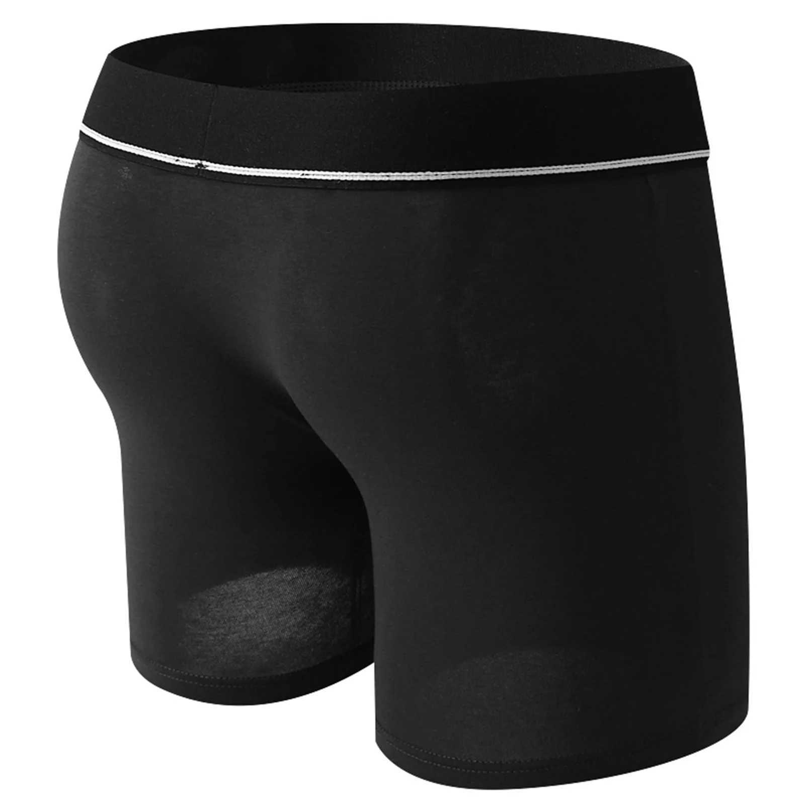 Cock Ring Men Sexy Penis Hole Boxers Cockring Man Shorts Underwear Cotton Panties Open Pouch Underpants Long Boxershorts W250603