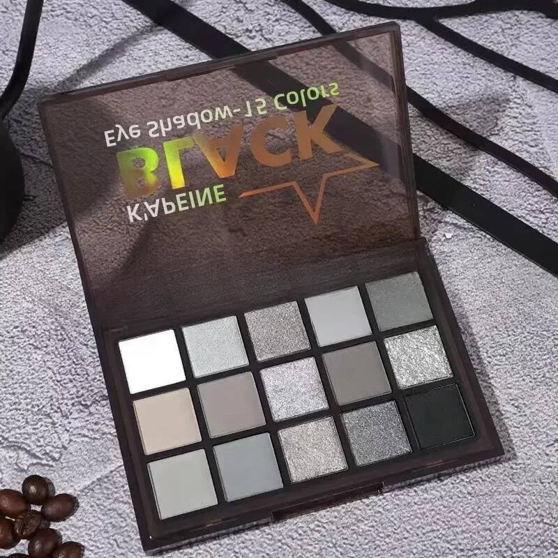 15 Colors Night Smoky Makeup Eyeshadow Long Lasting Matte Pearlescent Grey Black Dark Eye Shadow Cosmetics
