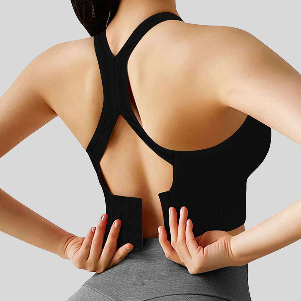 Sports outdoor high elasticity shock-absorbing buckle chest harness fitness belt chest cushion women's bra